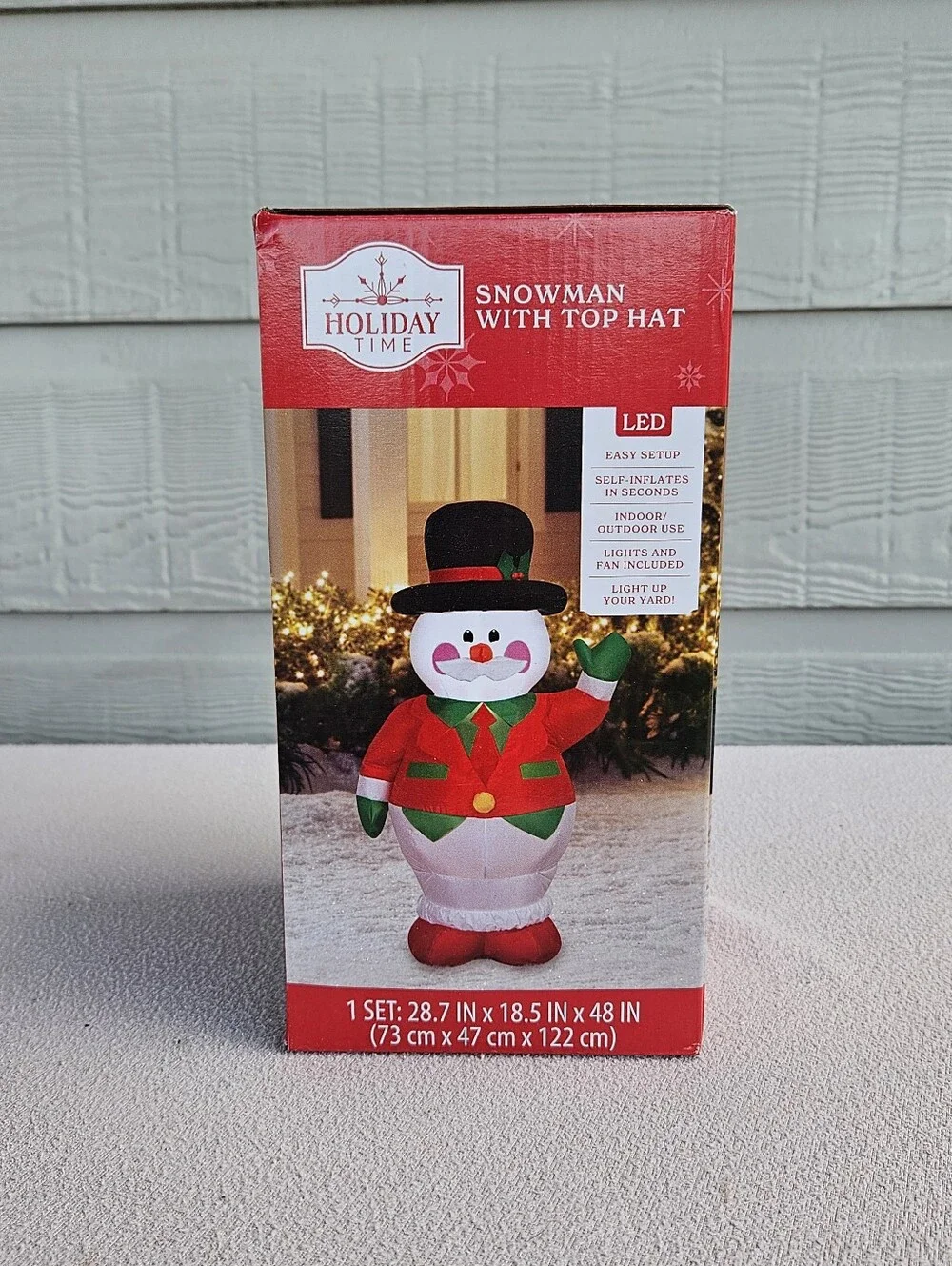 Holiday Time Airblown Inflatable Snowman Mustache 4ft LED Christmas